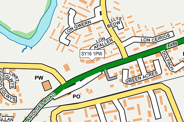 SY16 1PW map - OS OpenMap – Local (Ordnance Survey)