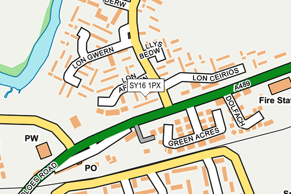 SY16 1PX map - OS OpenMap – Local (Ordnance Survey)