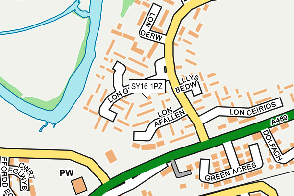 SY16 1PZ map - OS OpenMap – Local (Ordnance Survey)