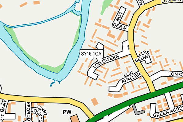 SY16 1QA map - OS OpenMap – Local (Ordnance Survey)