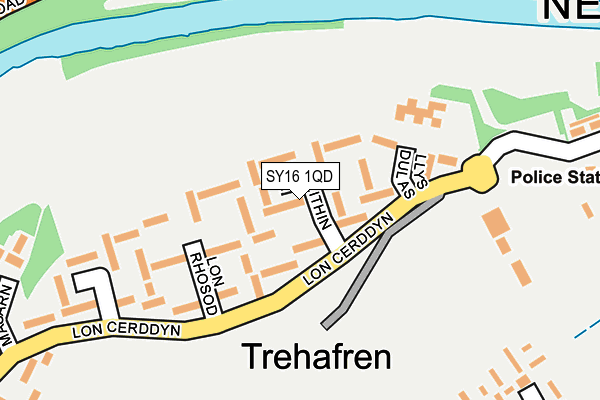 SY16 1QD map - OS OpenMap – Local (Ordnance Survey)