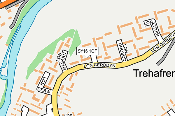 SY16 1QF map - OS OpenMap – Local (Ordnance Survey)