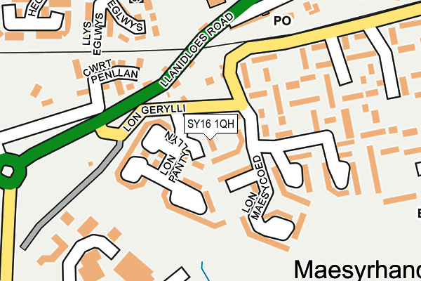SY16 1QH map - OS OpenMap – Local (Ordnance Survey)