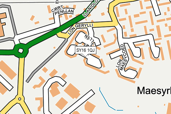 SY16 1QJ map - OS OpenMap – Local (Ordnance Survey)