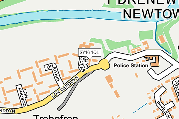 SY16 1QL map - OS OpenMap – Local (Ordnance Survey)