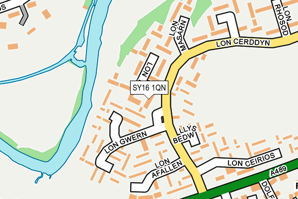 SY16 1QN map - OS OpenMap – Local (Ordnance Survey)