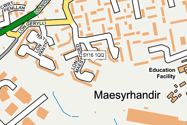 SY16 1QQ map - OS OpenMap – Local (Ordnance Survey)