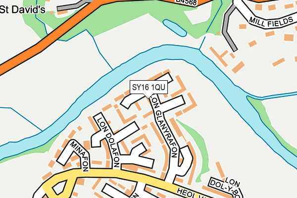 SY16 1QU map - OS OpenMap – Local (Ordnance Survey)