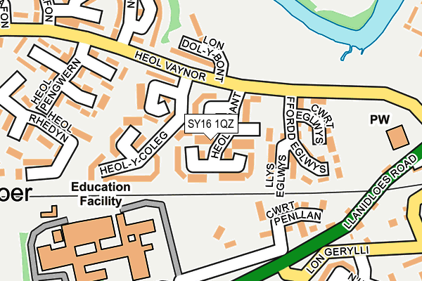 SY16 1QZ map - OS OpenMap – Local (Ordnance Survey)