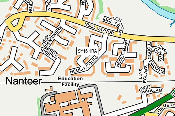 SY16 1RA map - OS OpenMap – Local (Ordnance Survey)