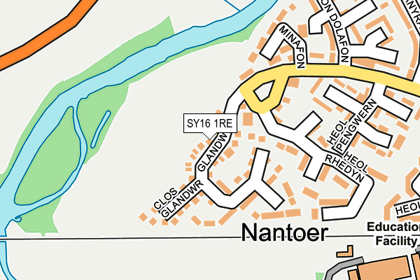 SY16 1RE map - OS OpenMap – Local (Ordnance Survey)