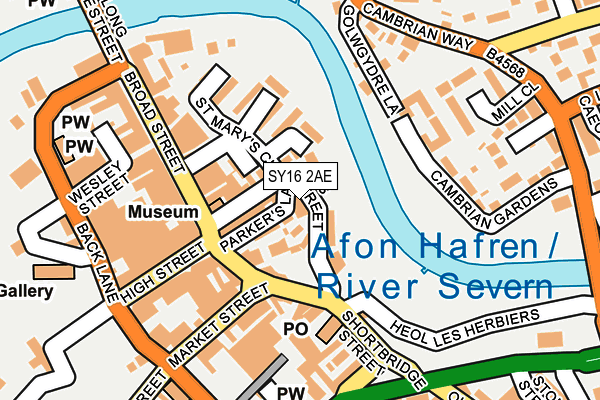 SY16 2AE map - OS OpenMap – Local (Ordnance Survey)