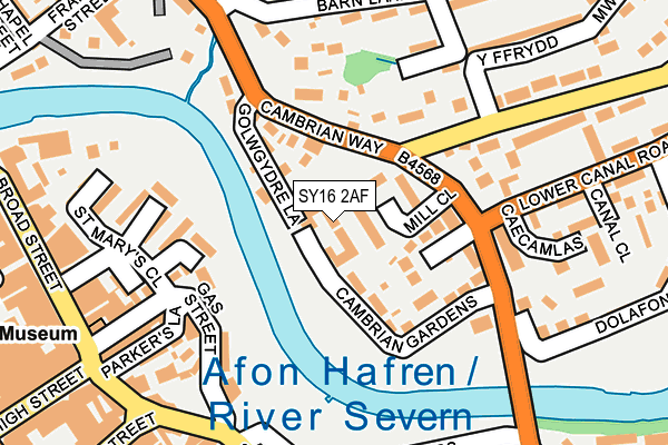 SY16 2AF map - OS OpenMap – Local (Ordnance Survey)