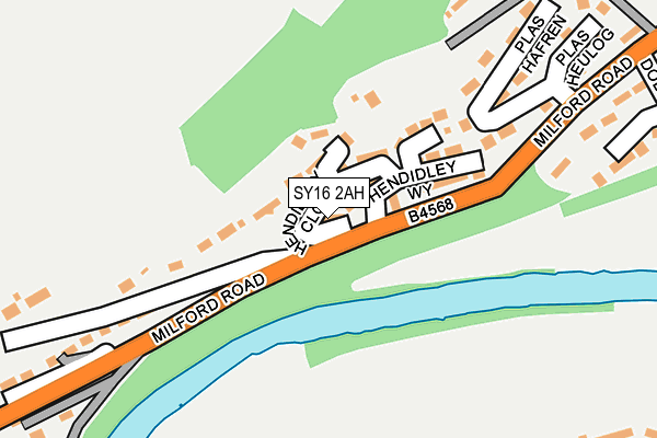 SY16 2AH map - OS OpenMap – Local (Ordnance Survey)