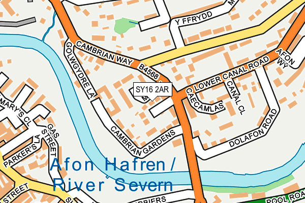SY16 2AR map - OS OpenMap – Local (Ordnance Survey)