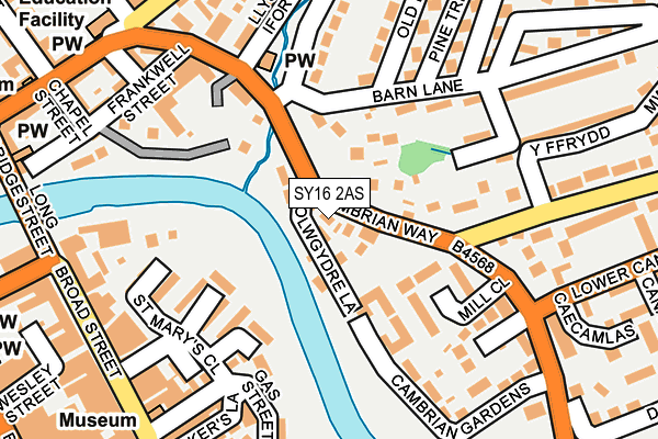 SY16 2AS map - OS OpenMap – Local (Ordnance Survey)