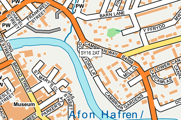 SY16 2AT map - OS OpenMap – Local (Ordnance Survey)