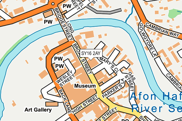 SY16 2AY map - OS OpenMap – Local (Ordnance Survey)