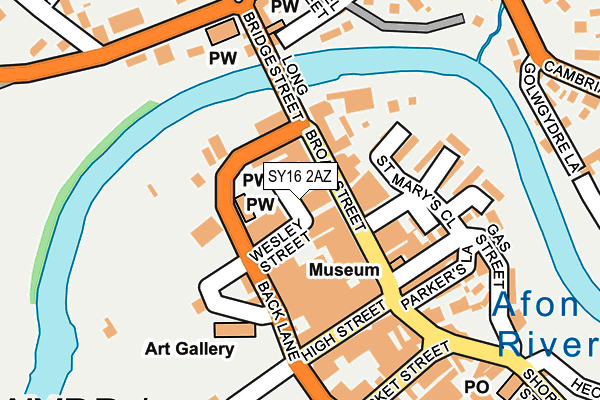 SY16 2AZ map - OS OpenMap – Local (Ordnance Survey)