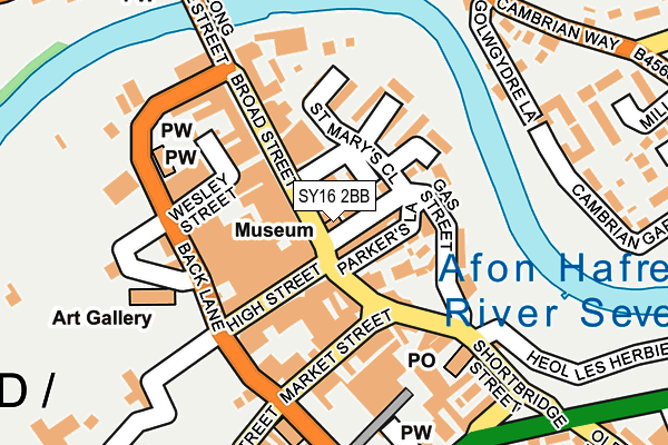 SY16 2BB map - OS OpenMap – Local (Ordnance Survey)