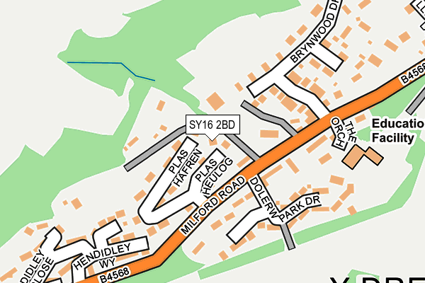 SY16 2BD map - OS OpenMap – Local (Ordnance Survey)