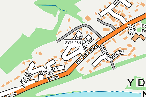 SY16 2BN map - OS OpenMap – Local (Ordnance Survey)