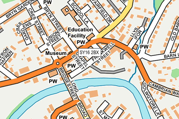 SY16 2BX map - OS OpenMap – Local (Ordnance Survey)