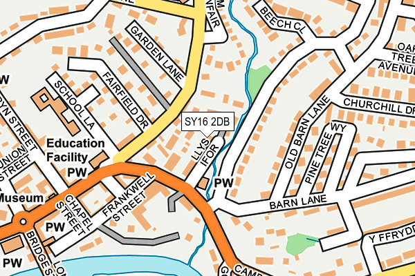 SY16 2DB map - OS OpenMap – Local (Ordnance Survey)