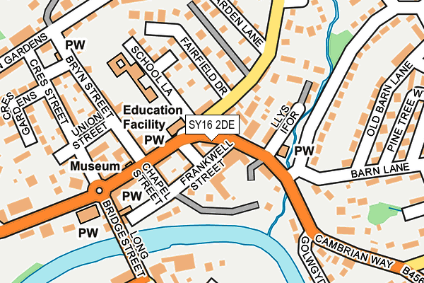 SY16 2DE map - OS OpenMap – Local (Ordnance Survey)