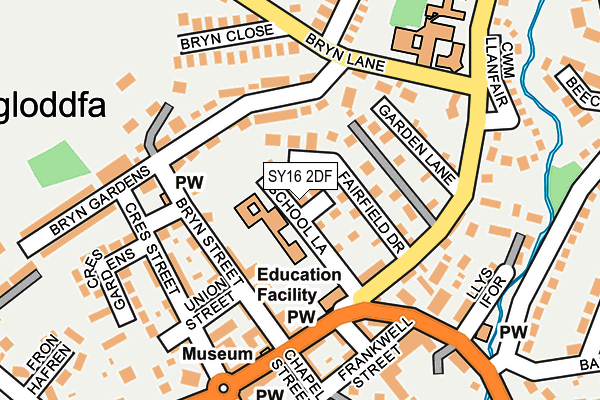 SY16 2DF map - OS OpenMap – Local (Ordnance Survey)
