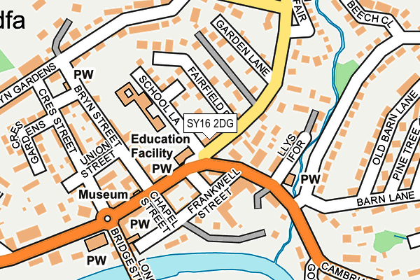 SY16 2DG map - OS OpenMap – Local (Ordnance Survey)