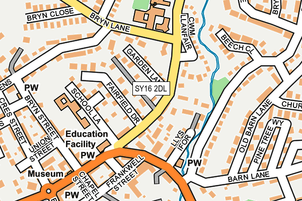 SY16 2DL map - OS OpenMap – Local (Ordnance Survey)