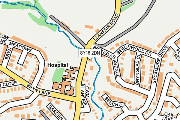 SY16 2DN map - OS OpenMap – Local (Ordnance Survey)
