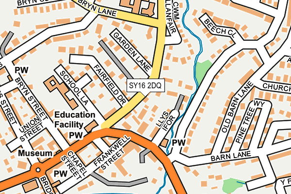 SY16 2DQ map - OS OpenMap – Local (Ordnance Survey)