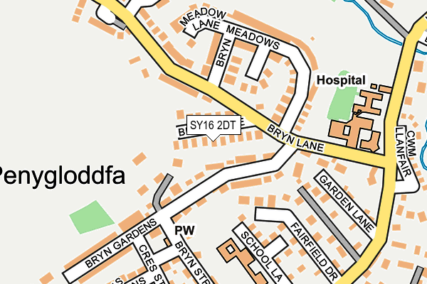 SY16 2DT map - OS OpenMap – Local (Ordnance Survey)