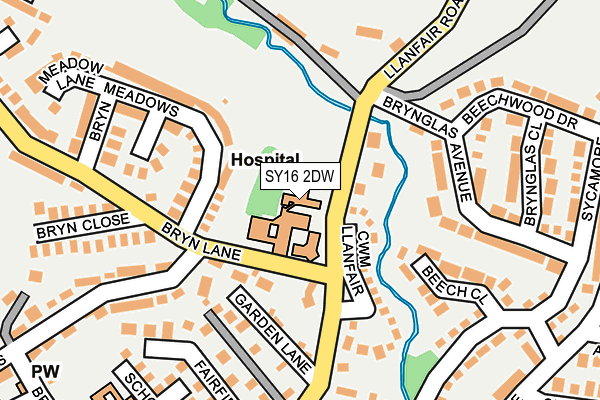 SY16 2DW map - OS OpenMap – Local (Ordnance Survey)