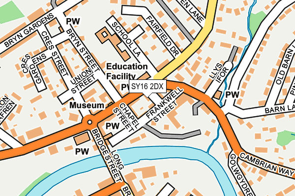 SY16 2DX map - OS OpenMap – Local (Ordnance Survey)