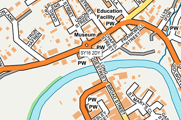 SY16 2DY map - OS OpenMap – Local (Ordnance Survey)