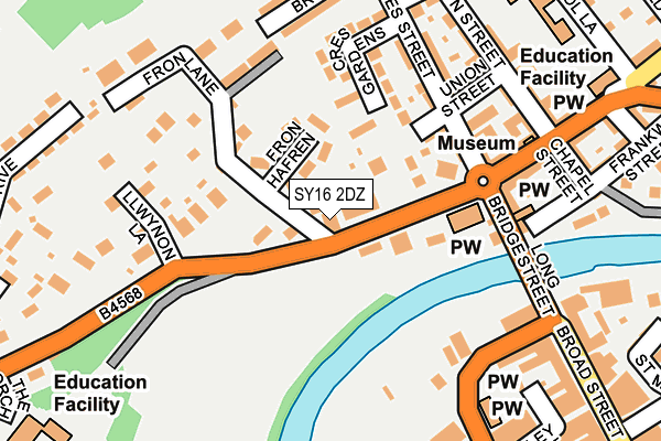 SY16 2DZ map - OS OpenMap – Local (Ordnance Survey)