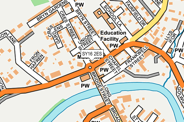 SY16 2ES map - OS OpenMap – Local (Ordnance Survey)