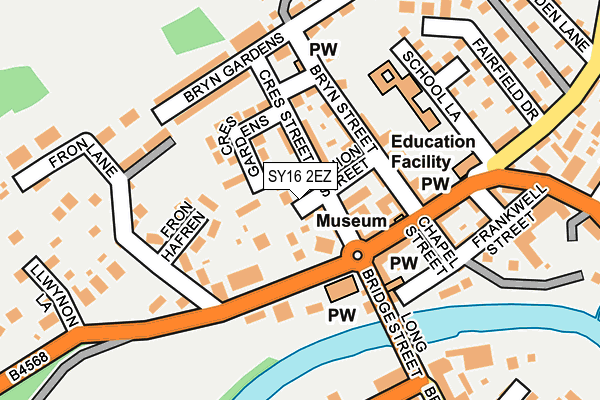 SY16 2EZ map - OS OpenMap – Local (Ordnance Survey)