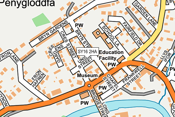 SY16 2HA map - OS OpenMap – Local (Ordnance Survey)