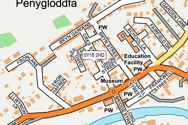 SY16 2HD map - OS OpenMap – Local (Ordnance Survey)