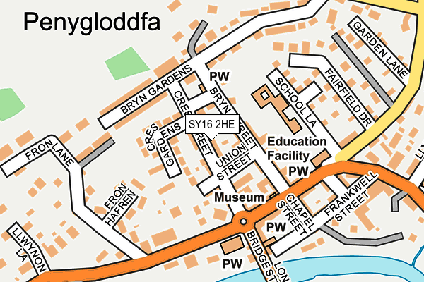 SY16 2HE map - OS OpenMap – Local (Ordnance Survey)