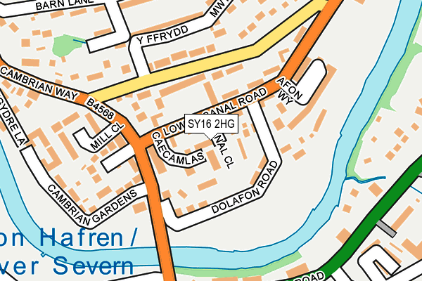 SY16 2HG map - OS OpenMap – Local (Ordnance Survey)