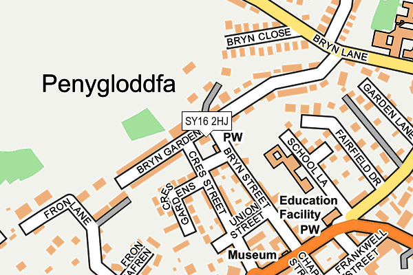 SY16 2HJ map - OS OpenMap – Local (Ordnance Survey)