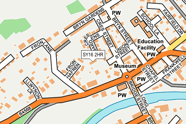 SY16 2HR map - OS OpenMap – Local (Ordnance Survey)