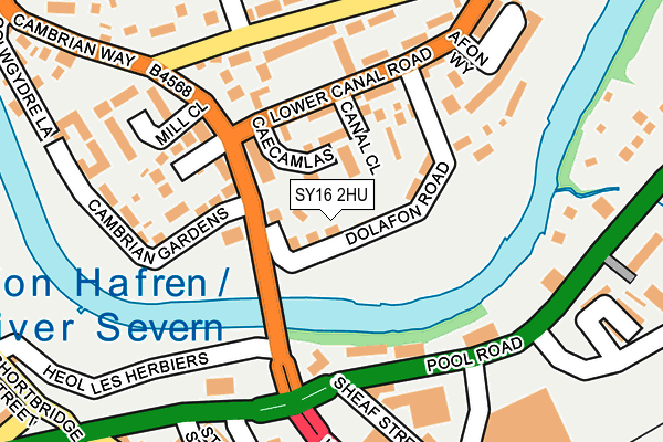 SY16 2HU map - OS OpenMap – Local (Ordnance Survey)