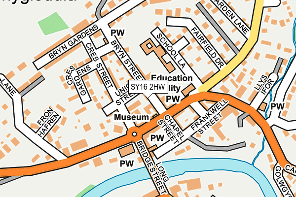 SY16 2HW map - OS OpenMap – Local (Ordnance Survey)