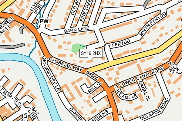 SY16 2HX map - OS OpenMap – Local (Ordnance Survey)